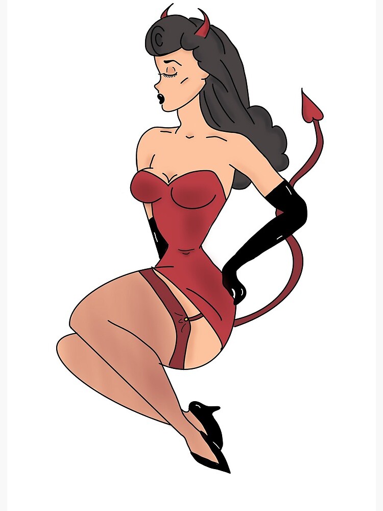 take Expect it born queen of hell devil pin up girl" Art Board Print for Sale by joolz330 |  Redbubble