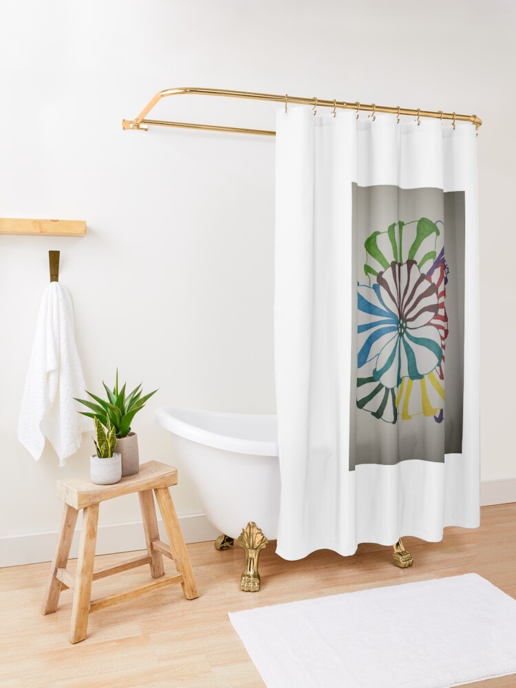 Alternate view of 3D color Shower Curtain
