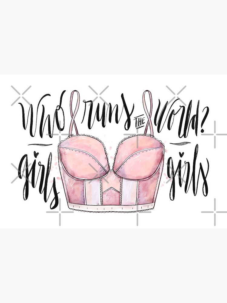 Girl Power Girls Wanna Fun Typography Pink Corset Art Board Print
