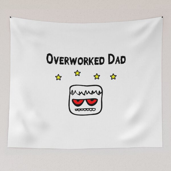 Item preview, Funny Overworked Dad Blockhead With Stars Color designed and sold by TinyStarAmerica.