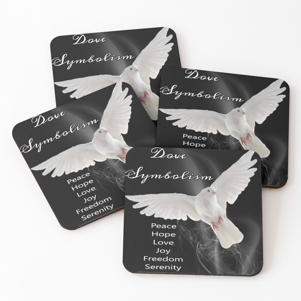 Dove Symbolism Totem Spirit Guide Coasters (Set of 4)