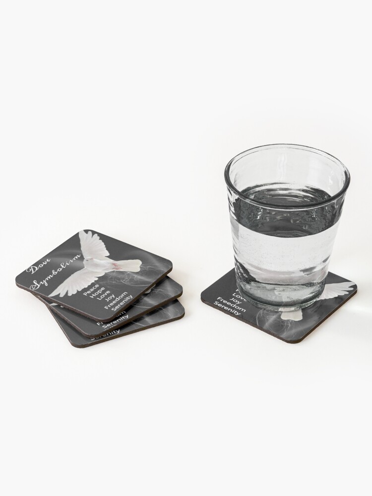 Alternate view of Dove Symbolism Totem Spirit Guide Coasters (Set of 4)