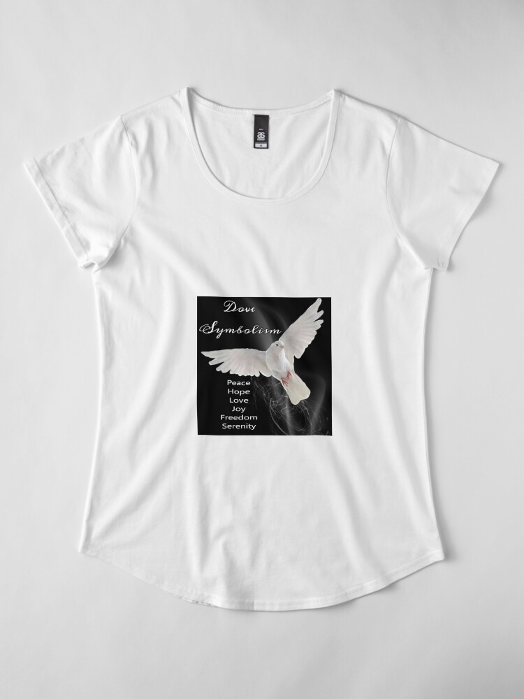 Alternate view of Dove Symbolism Totem Spirit Guide Premium Scoop T-Shirt