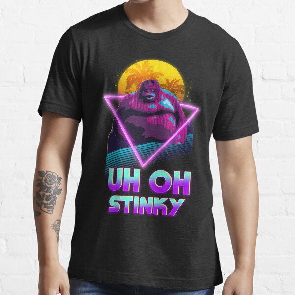 Uh Oh Stinky Poop Le Monke 80s Vaporwave Outrun Style Essential T-Shirt