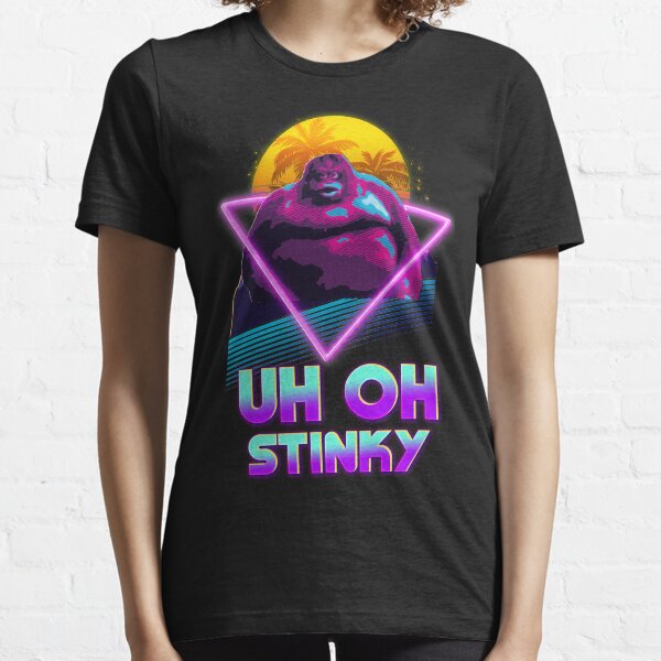 Uh Oh Stinky Poop Le Monke 80s Vaporwave Outrun Style Essential T-Shirt