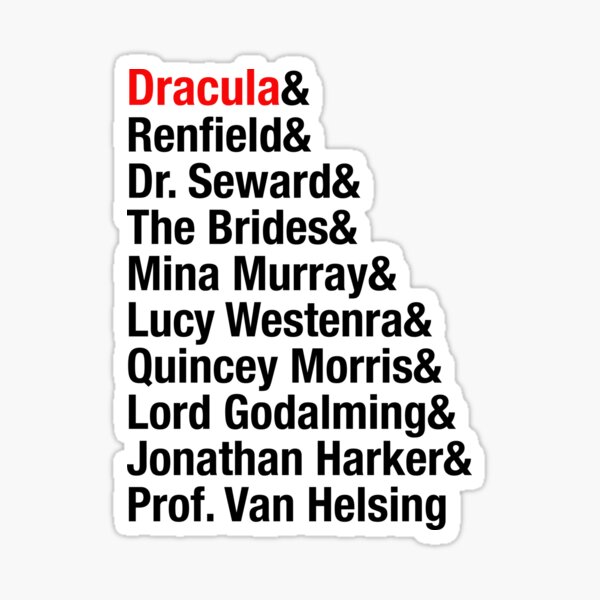 Artikel-Vorschau von Dracula Charaktere Helvetica Liste, designt und verkauft von azule1.