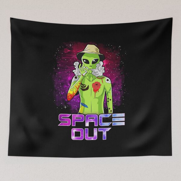 Item preview, Space Out Hipster Alien Smoking & Spacing Out UFO designed and sold by perfectpresents.