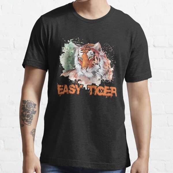 Easy Tiger Vintage Unisex T-Shirt. Slim Fit Heather Grey Tee. Shirt for Men  Women.