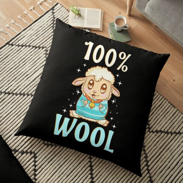 Cute & Funny 100% Wool Sheeps Are 100 Percent Wool Floor Pillow