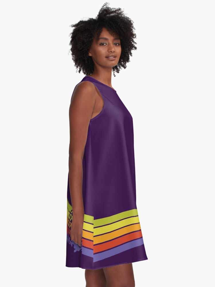 Alternate view of Retro Dragon Stripes A-Line Dress