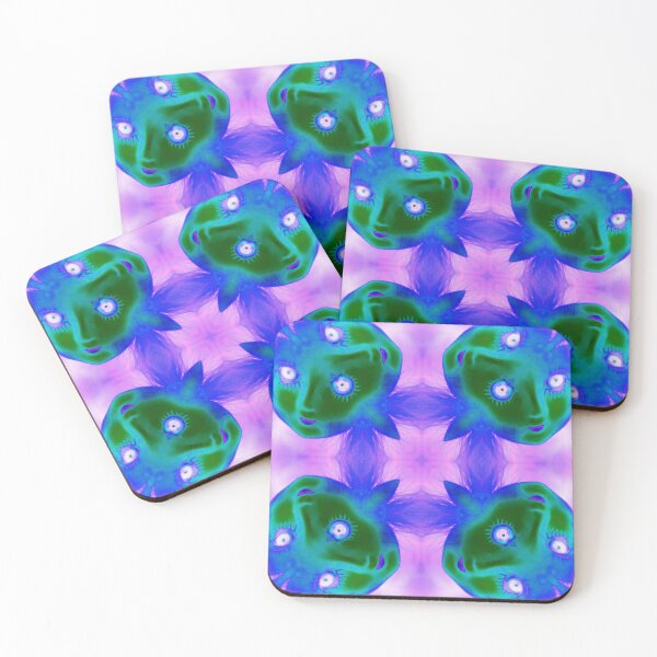 Item preview, Mosaic dolls, Halloween Collection 2019, purple and green abstract pattern, by Bennydoscope designed and sold by Bennydoscope.