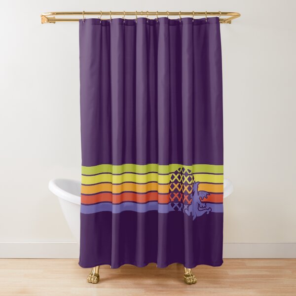 Retro Dragon Stripes Shower Curtain