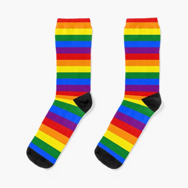 Calcetines multicolor para hombre con diseño de arco iris, para el día del  orgullo