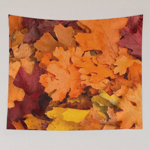 Item preview, Autumn Pumpkin-Orange and Sunset-Red Spectacular Leaves Art Photo  designed and sold by DEC02.