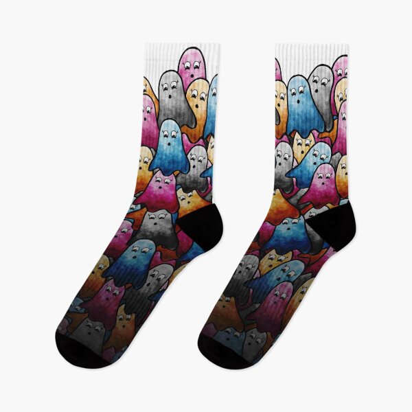Item preview, colorful ghosties designed and sold by Olivia Ossege.