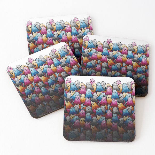 Item preview, colorful ghosties designed and sold by Olivia Ossege.