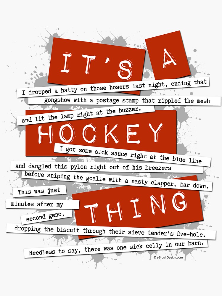 "Hockey Slang" Sticker by eBrushDesign Redbubble