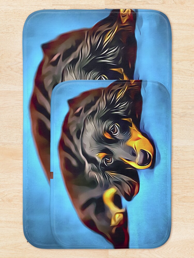 Alternate view of Sleepy Long Haired Brown Dachshund Bath Mat