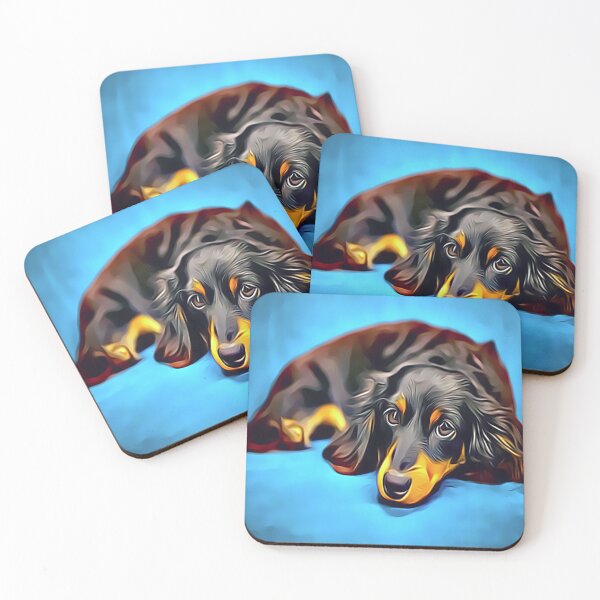 Item preview, Sleepy Long Haired Brown Dachshund designed and sold by Sunleil.