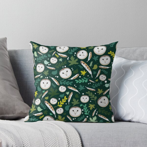 Item preview, Fresh Forest Owl Leaves Feather Pattern designed and sold by Portowl.