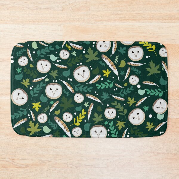 Item preview, Fresh Forest Owl Leaves Feather Pattern designed and sold by Portowl.