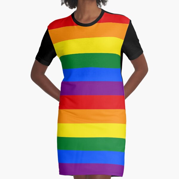 Gay Pride Rainbow Flag Graphic T-Shirt Dress