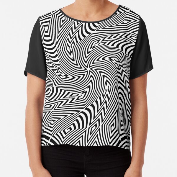 #Pattern, #funky, #repetition, #intricacy, endless, textile, repeat, illusion, abstract Chiffon Top