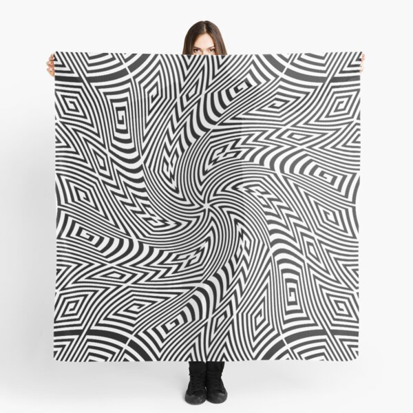 #Pattern, #funky, #repetition, #intricacy, endless, textile, repeat, illusion, abstract Scarf