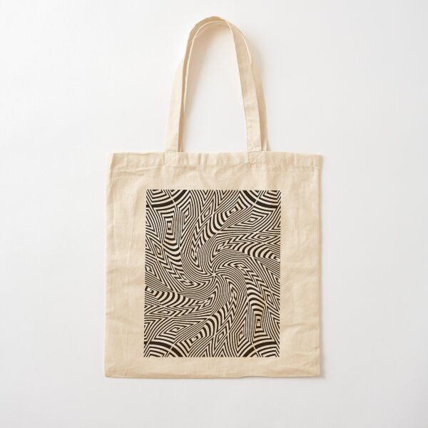 #Pattern, #funky, #repetition, #intricacy, endless, textile, repeat, illusion, abstract Cotton Tote Bag