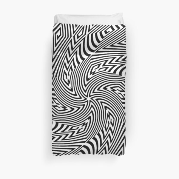 #Pattern, #funky, #repetition, #intricacy, endless, textile, repeat, illusion, abstract Duvet Cover