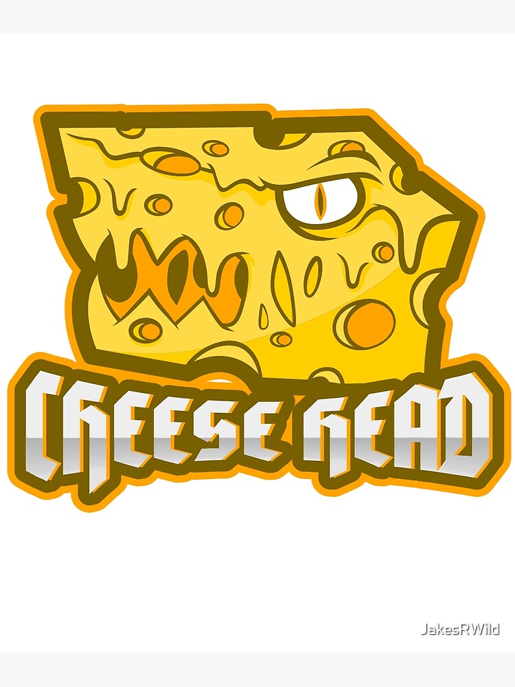 "Funny Foam Cheese Head Wisconsin Angry Cheese Wedge" Poster by