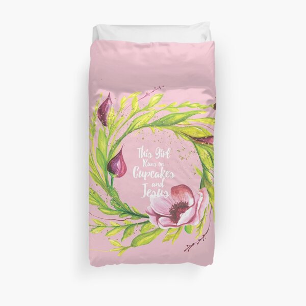 Running On Cupcakes & Jesus Duvet Cover