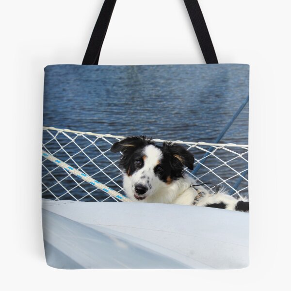 Item preview, Skipper Smiling while Peering over Dinghy designed and sold by banditandkoko.