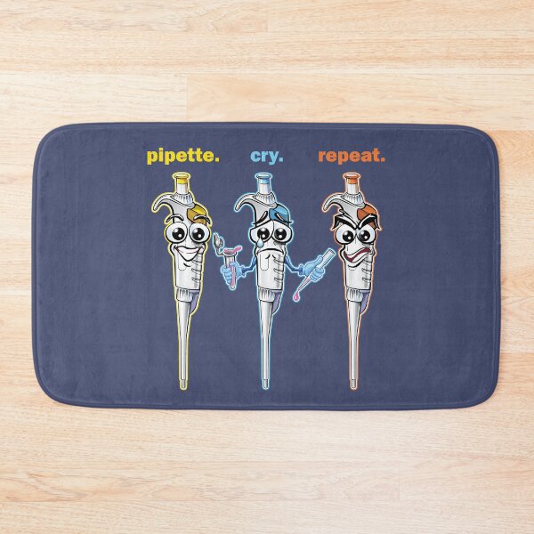 Item preview, PCR Pipette Cry Repeat - Cartoon Pipette Funny Design for Dark Backgrounds designed and sold by Zit-Zat-Zot.