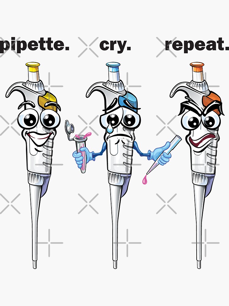 &ldquo;PCR Pipette Cry Repeat - Cartoon Pipette Funny Design for Light