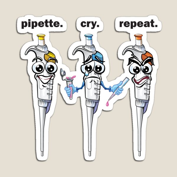 "PCR Pipette Cry Repeat - Cartoon Pipette Funny Design for Light ...