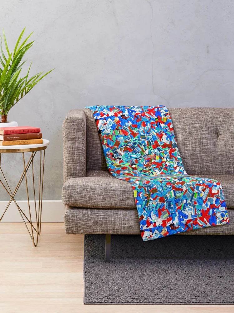 Thumbnail 2 of 6, Throw Blanket, Colorful Building Blocks - Abstract Design designed and sold by RamiBeans.