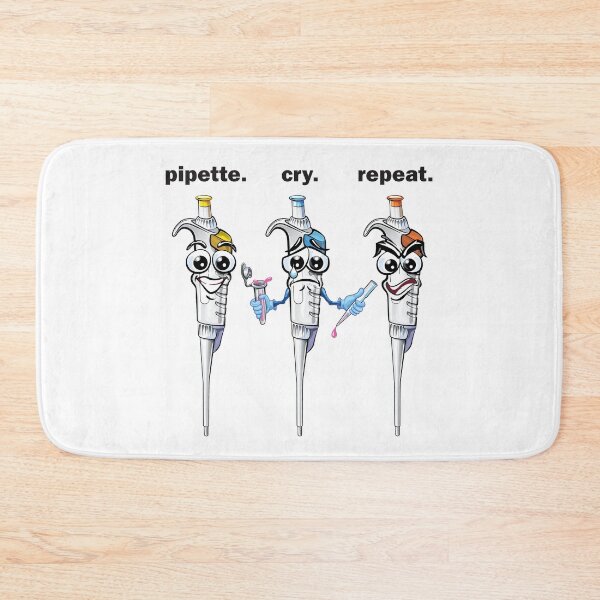 Item preview, PCR Pipette Cry Repeat - Cartoon Pipette Funny Design for Light Backgrounds designed and sold by Zit-Zat-Zot.