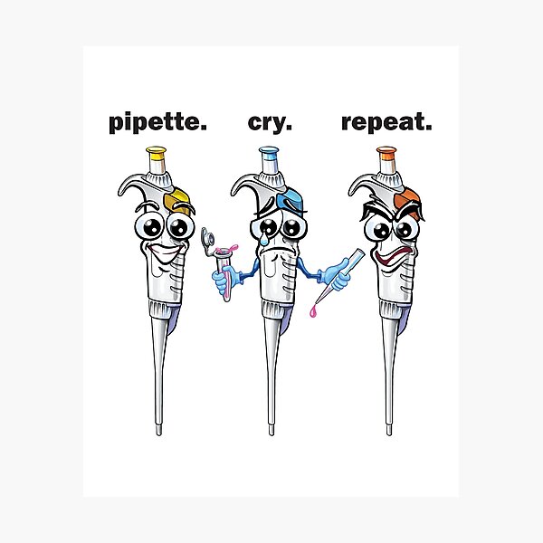 &ldquo;PCR Pipette Cry Repeat - Cartoon Pipette Funny Design for Light