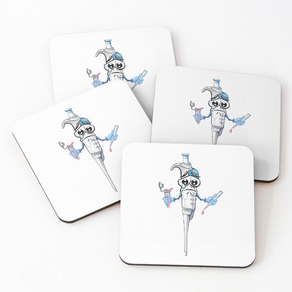 Item preview, Sad Pipette Cartoon Character holding PCR Tube and Micropipette Tip designed and sold by Zit-Zat-Zot.
