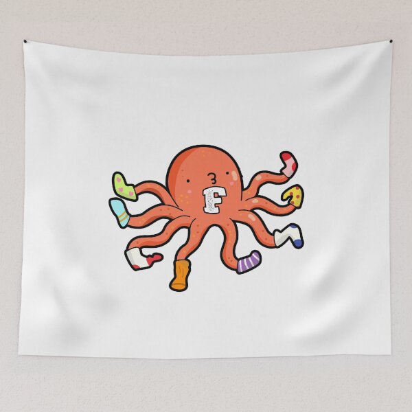 Artikelvorschau, Alphabet-Buchstabe F Netter Socken-Topus entworfen und verkauft von kidsmonogram.