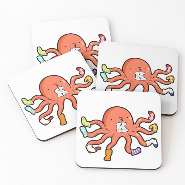 Item preview, Alphabet Letter K Cute Sock-topus designed and sold by kidsmonogram.