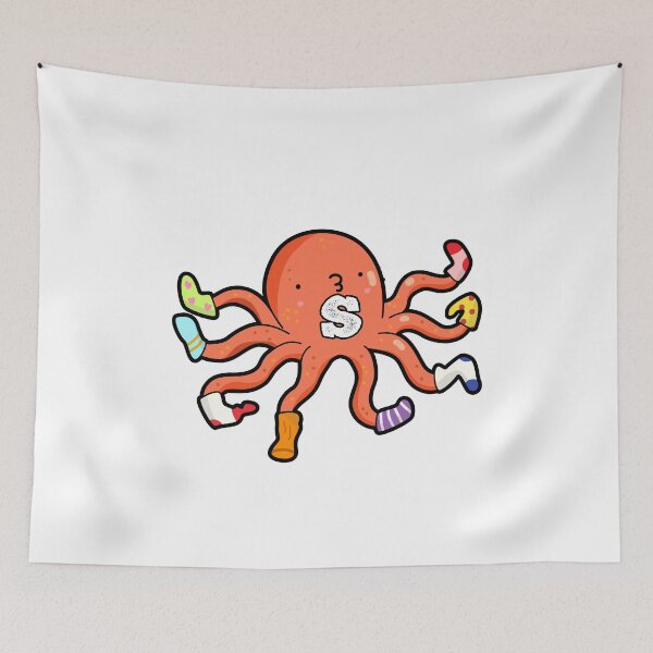 Item preview, Alphabet Letter S Cute Sock-topus designed and sold by kidsmonogram.