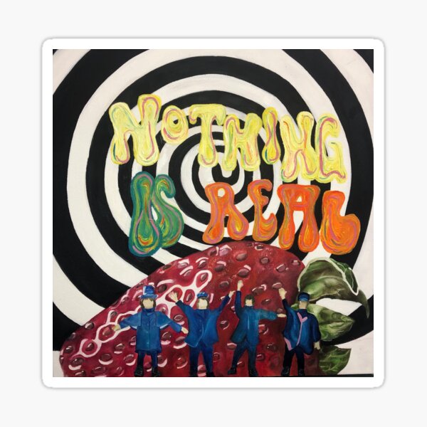 strawberry fields forever painting Sticker