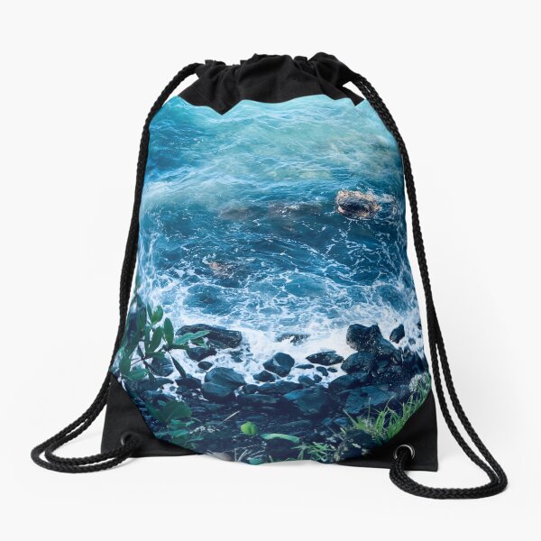 Exquisite Tropical Ocean Cove in Maui, Hawaii Drawstring Bag