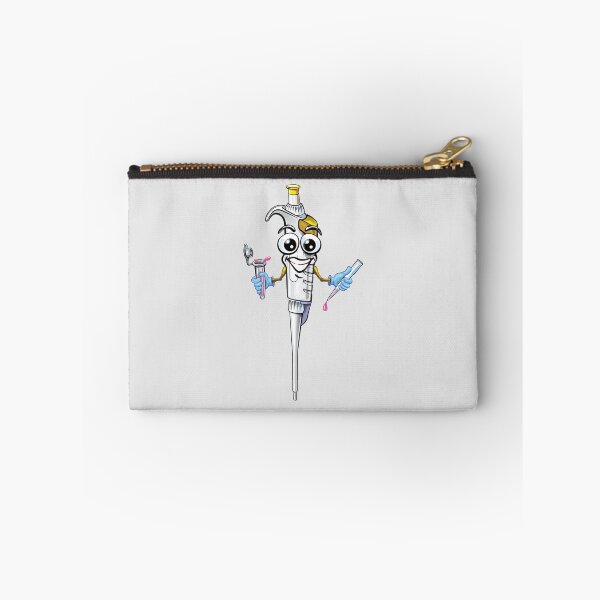 Item preview, Happy Pipette Cartoon Character holding PCR Tube and Micropipette Tip designed and sold by Zit-Zat-Zot.