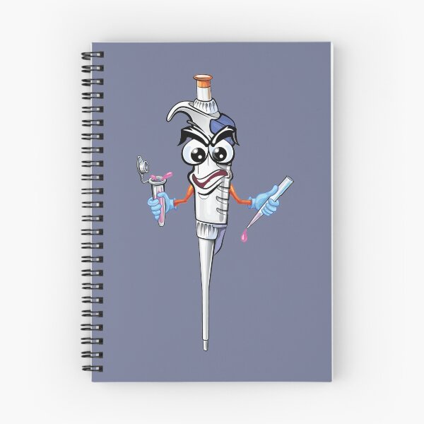 Item preview, Frustrated Pipette Cartoon Character holding PCR Tube and Micropipette Tip designed and sold by Zit-Zat-Zot.