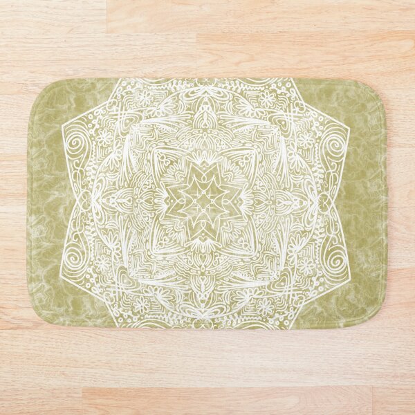 Item preview, Floral mandala pattern on soft green marble designed and sold by LoveMoos.