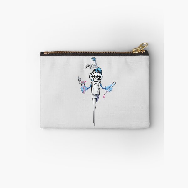 Item preview, Sad Pipette Cartoon Character holding PCR Tube and Micropipette Tip designed and sold by Zit-Zat-Zot.