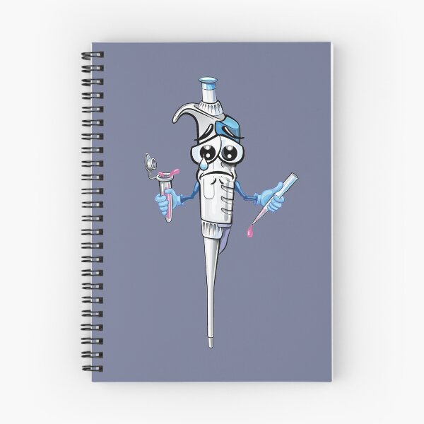 Item preview, Sad Pipette Cartoon Character holding PCR Tube and Micropipette Tip designed and sold by Zit-Zat-Zot.